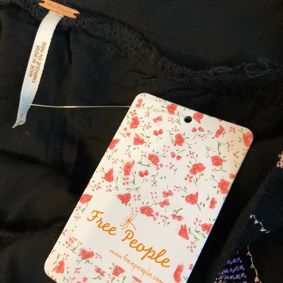 Free People Embroidered Babydoll Dress Small Black - Picture 4 of 8